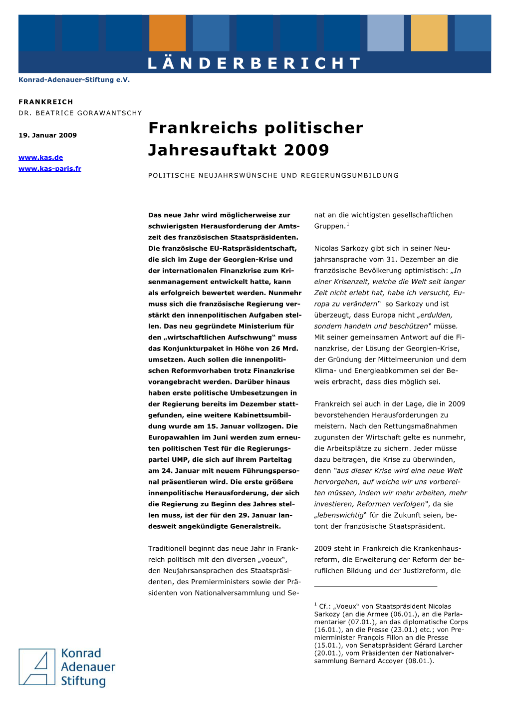 Frankriechs Politischer Jahresauftakt