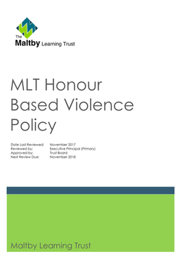 MLT Honour Based Violence Policy