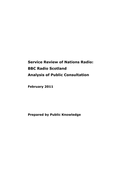 BBC Radio Scotland Analysis of Public Consultation