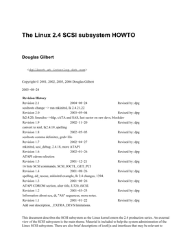 The Linux 2.4 SCSI Subsystem HOWTO