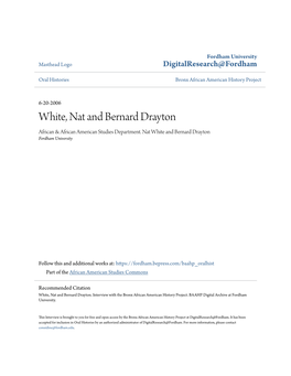 White, Nat and Bernard Drayton African & African American Studies Department