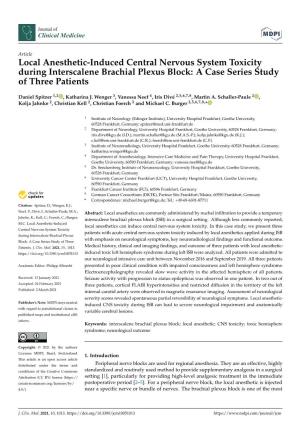 Local Anesthetic-Induced Central Nervous System Toxicity During Interscalene Brachial Plexus Block: a Case Series Study of Three Patients