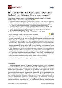 The Inhibitory Effect of Plant Extracts on Growth of the Foodborne