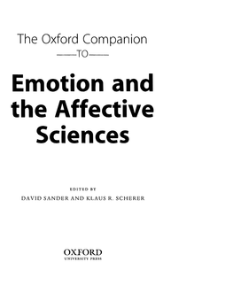 Emotion and the Affective Sciences