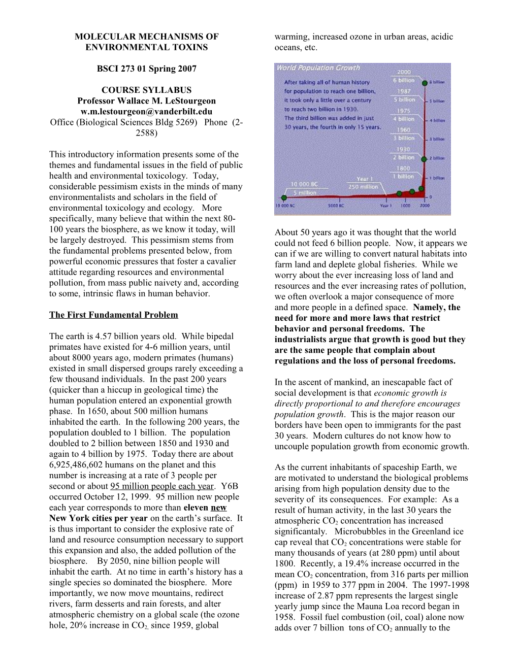 Basic Facts About Human Population Growth and Its Consequences