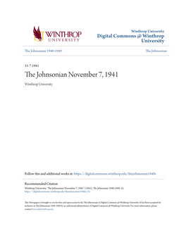 The Johnsonian November 7, 1941