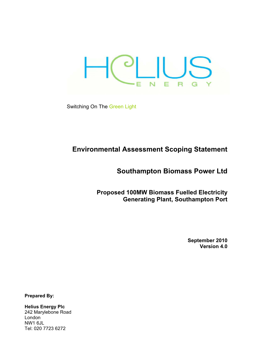 Environmental Assessment Scoping Statement Southampton Biomass
