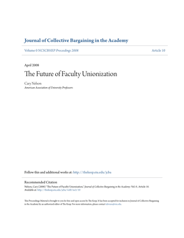 The Future of Faculty Unionization