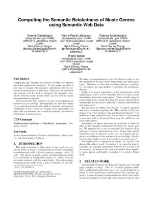 Computing the Semantic Relatedness of Music Genres Using Semantic Web Data