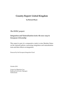 Country Report: United Kingdom