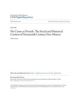 The Social and Historical Context of Nineteenth Century New Mexico