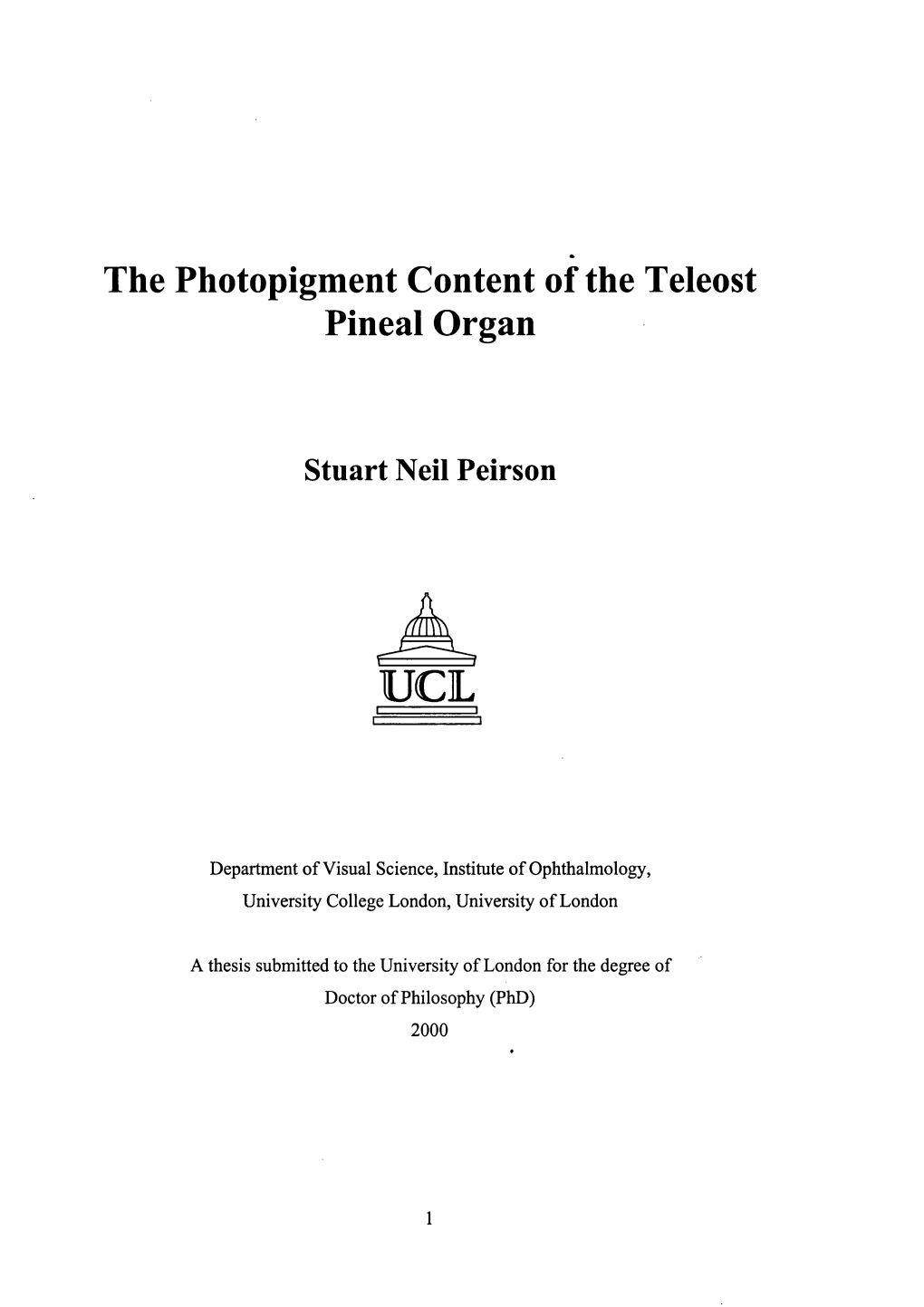 The Photopigment Content of the Teleost Pineal Organ