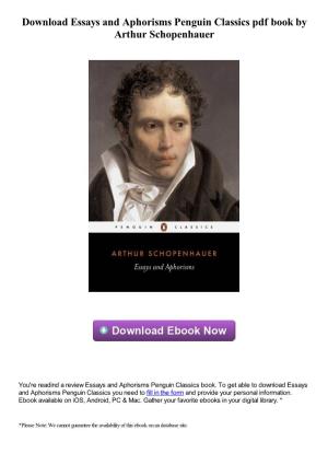 Download Essays and Aphorisms Penguin Classics Pdf Ebook By