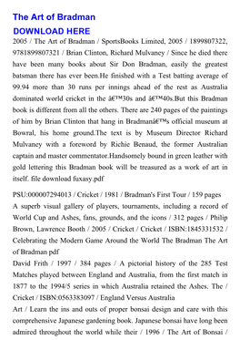 The Art of Bradman