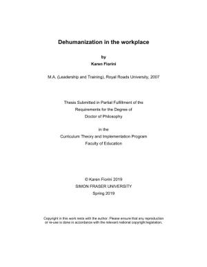 Dehumanization in the Workplace