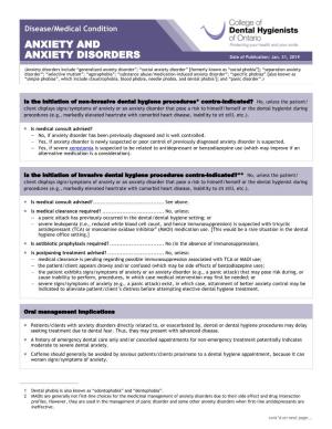 ANXIETY DISORDERS Date of Publication: Jan