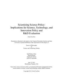 Implications for Science, Technology, and Innovation Policy and R&D