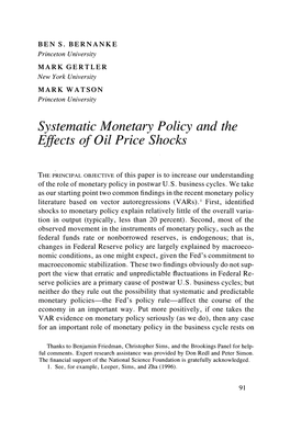 Systematic Monetary Policy and the Effects of Oil Price Shocks