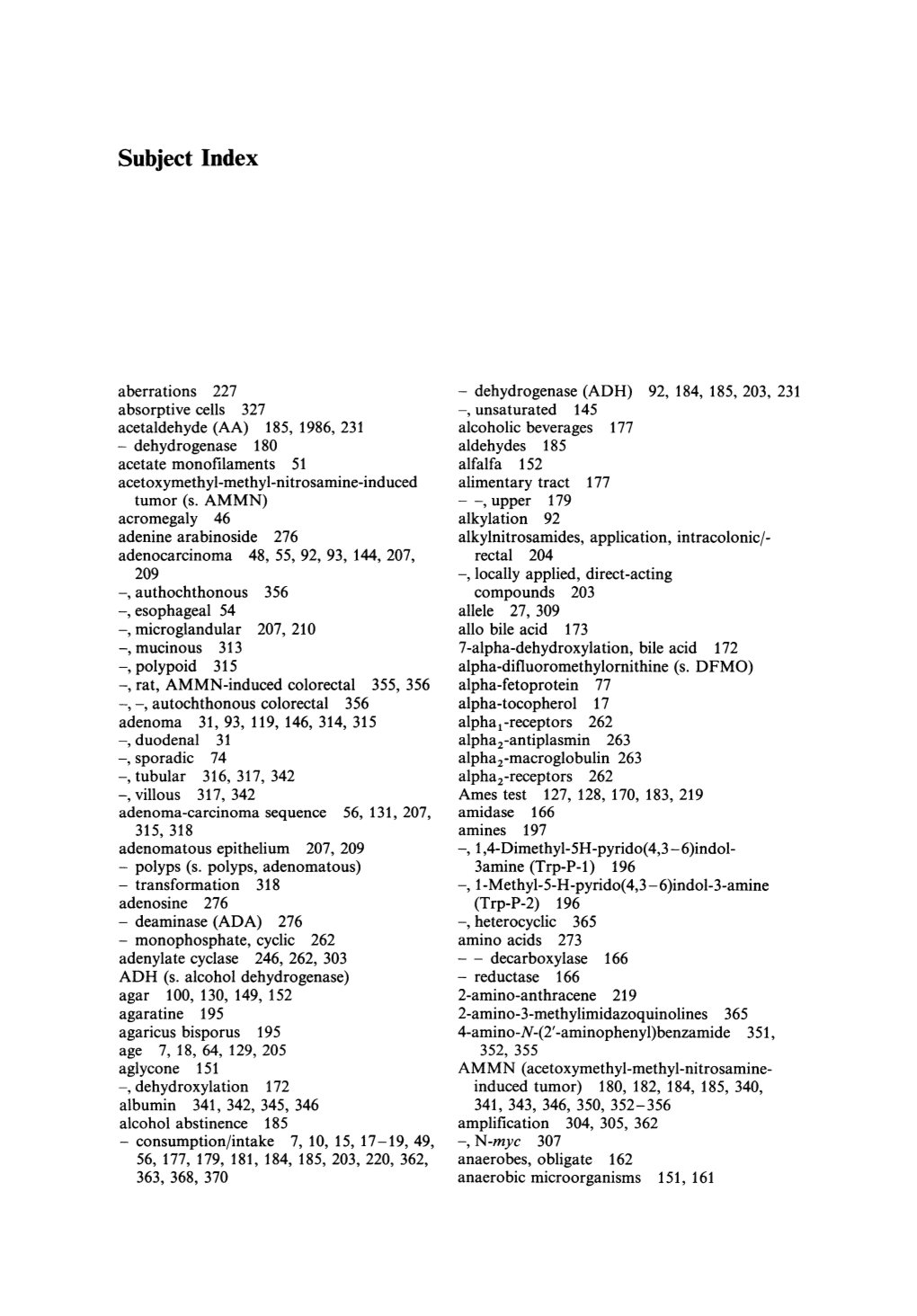 Subject Index