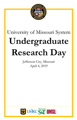 2019 Undergraduate Research Day Program