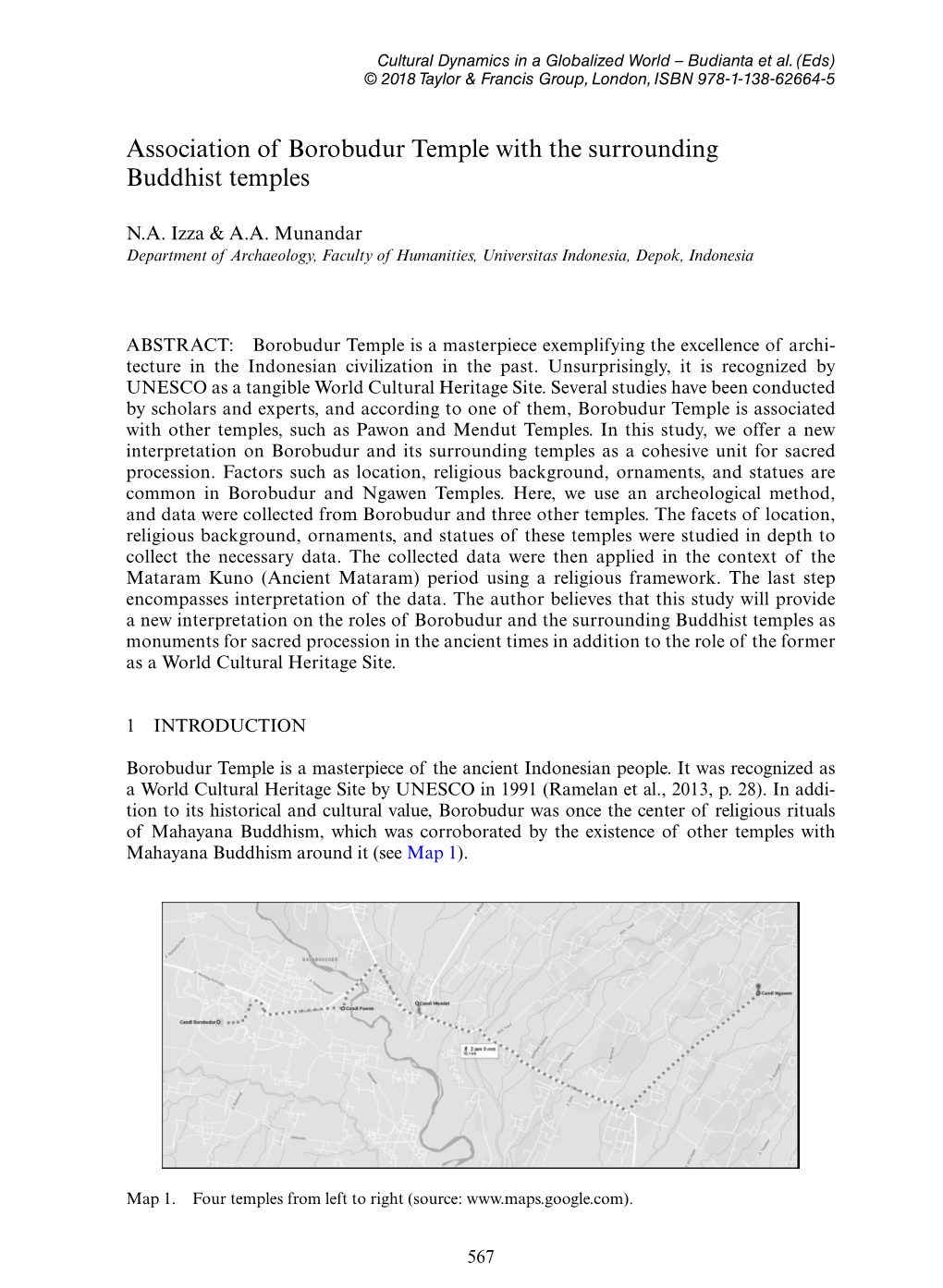 Association of Borobudur Temple with the Surrounding Buddhist Temples