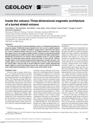 Three-Dimensional Magmatic Architecture of a Buried Shield Volcano