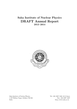 DRAFT Annual Report 2013–2014