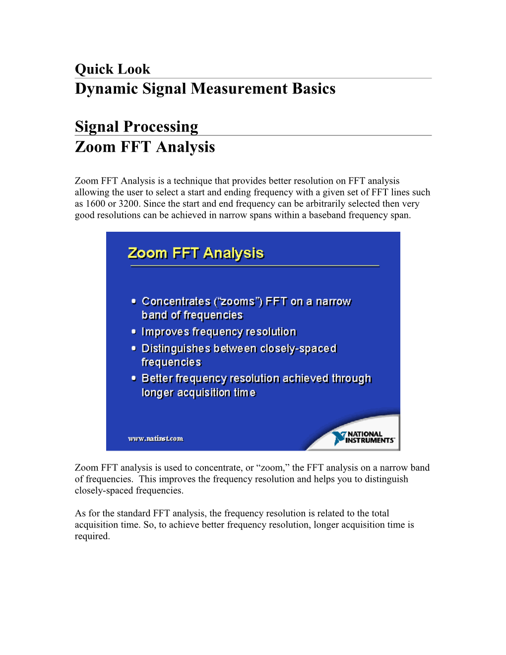 Dynamic Signal Measurement Basics