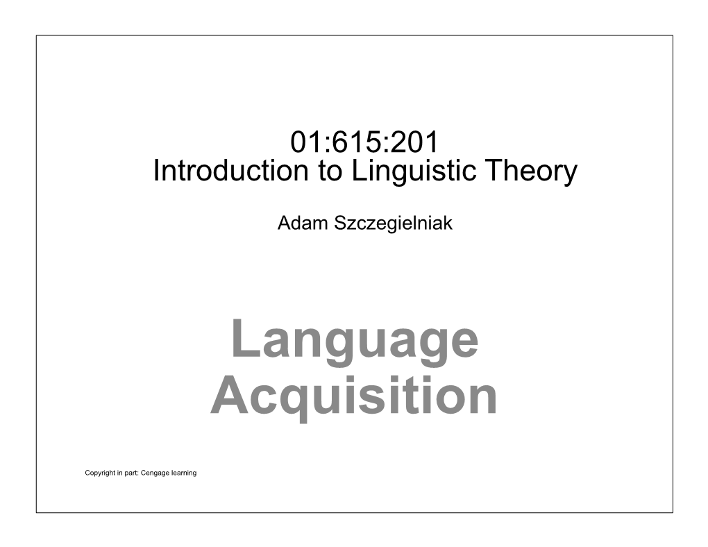 Language Acquisition