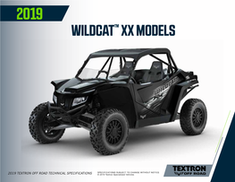 2019 Textron Off Road Wildcat XX Technical Specifications