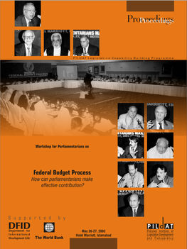 Federal Budget Process How Can Parliamentarians Make Effective Contribution?