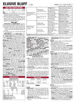 Elusive Bluff B, 2006 Dosage (7-10-15-0-0); DI: 3.27; CD: 0.75 See Gray Pages—Polynesian RACE and (STAKES) RECORD Mr