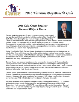2016 Veterans Day Benefit Gala