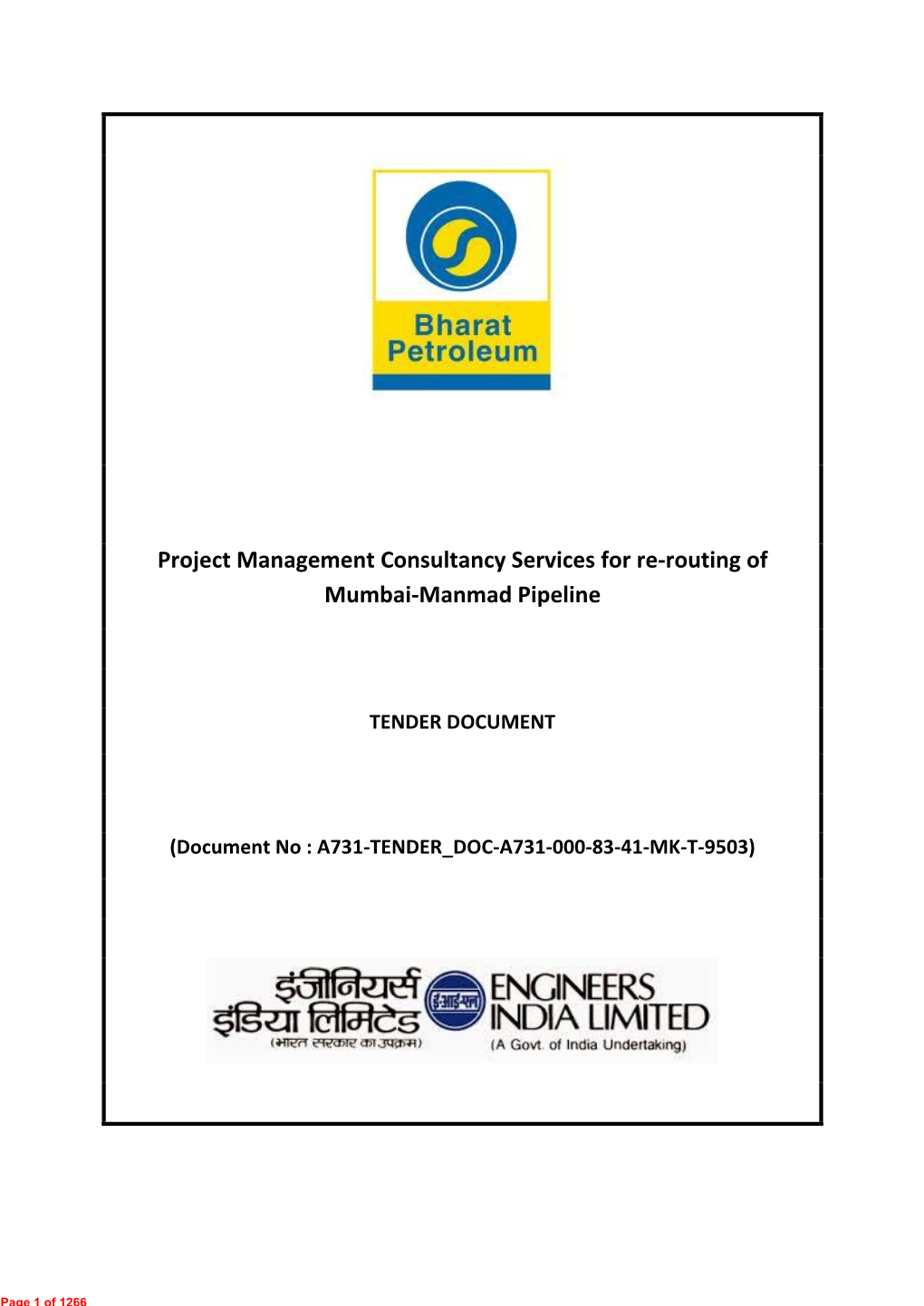 Project Management Consultancy Services for Re-Routing of Mumbai-Manmad Pipeline