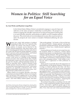 Women in Politics: Still Searching for an Equal Voice