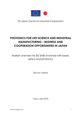 Photonics for Life Science and Industrial Manufacturing, Business