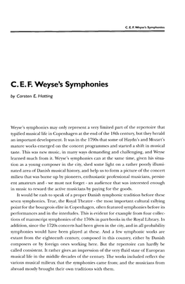 C. E. F. Weyse's Symphonies