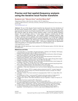 Precise and Fast Spatial-Frequency Analysis Using the Iterative Local Fourier Transform