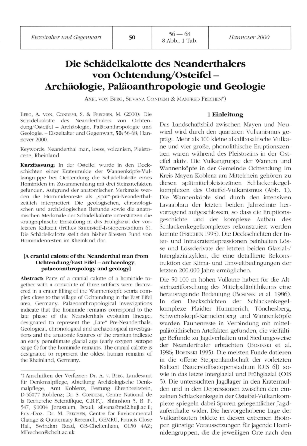 Die Schädelkalotte Des Neanderthalersvon Ochtendung