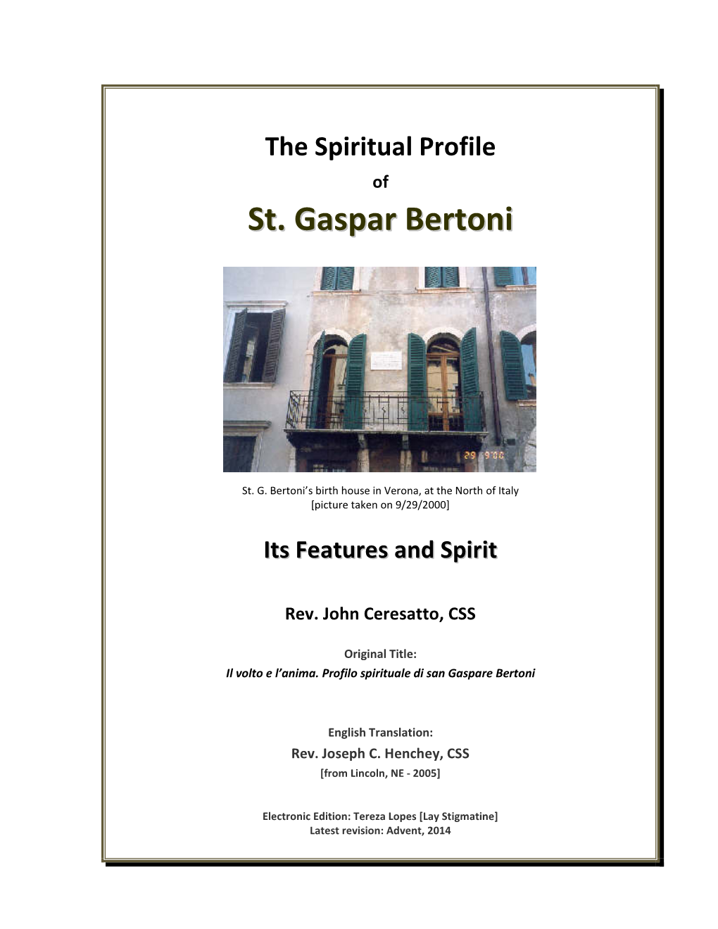 The Spiritual Profile of Sstt