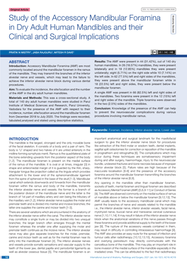 Study of the Accessory Mandibular Foramina in Dry Adult Human