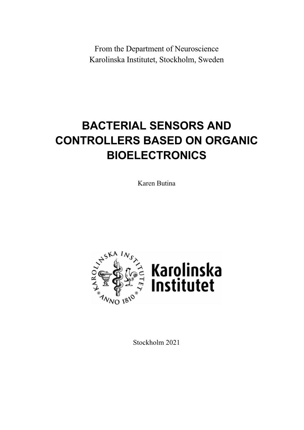 Bacterial Sensors and Controllers Based on Organic Bioelectronics