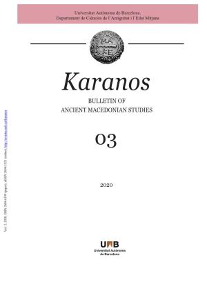 Bulletin of Ancient Macedonian Studies 2020