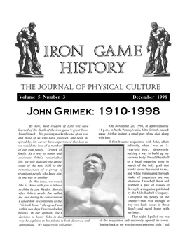 John Grimek: 1910-1998