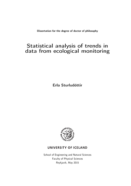 Statistical Analysis of Trends in Data from Ecological Monitoring