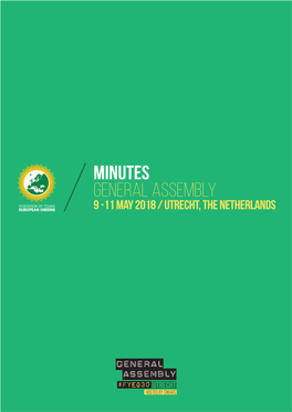 MINUTES GENERAL ASSEMBLY 9 -11 May 2018 / UTRECHT, the Netherlands Minutes of the 2018 FYEG General Assembly