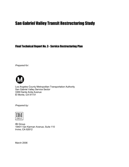 San Gabriel Valley Transit Restructuring Study