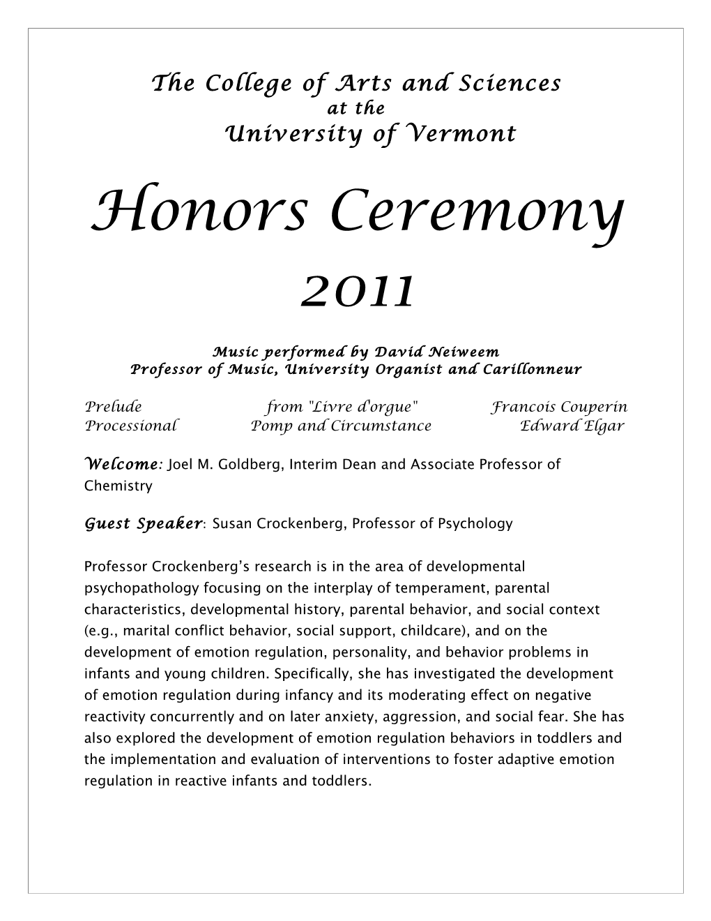 Honors Ceremony 2011