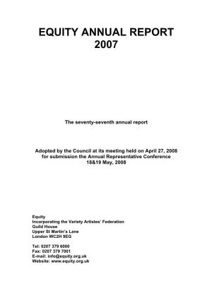 Equity Annual Report 2007