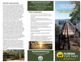 Lake Talquin State Park Brochure